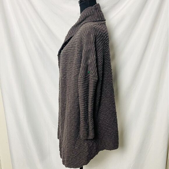 Prana Cardigan Woman's XS/S Wrap Open Knit Brown Organic Cotton Sweater Warm - Picture 3 of 9
